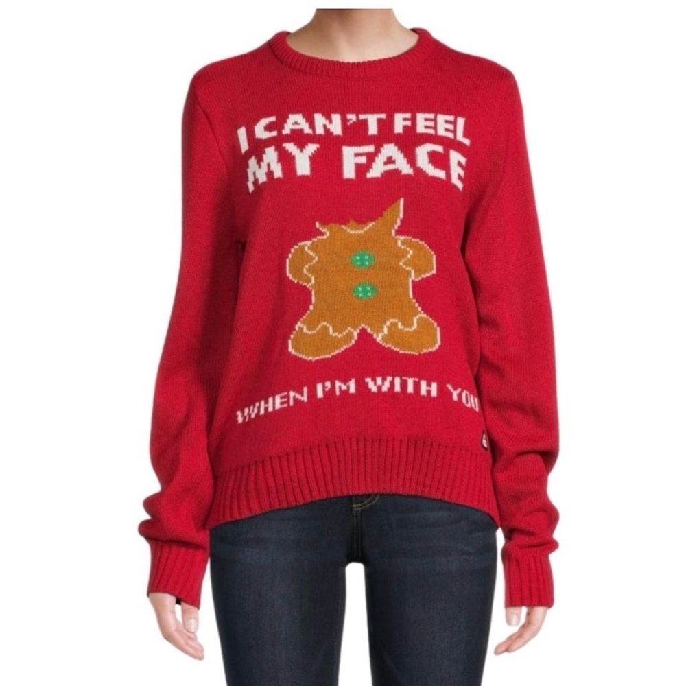 American Stitch Red Sweater with Gingerbread Design - Picture 2 of 8